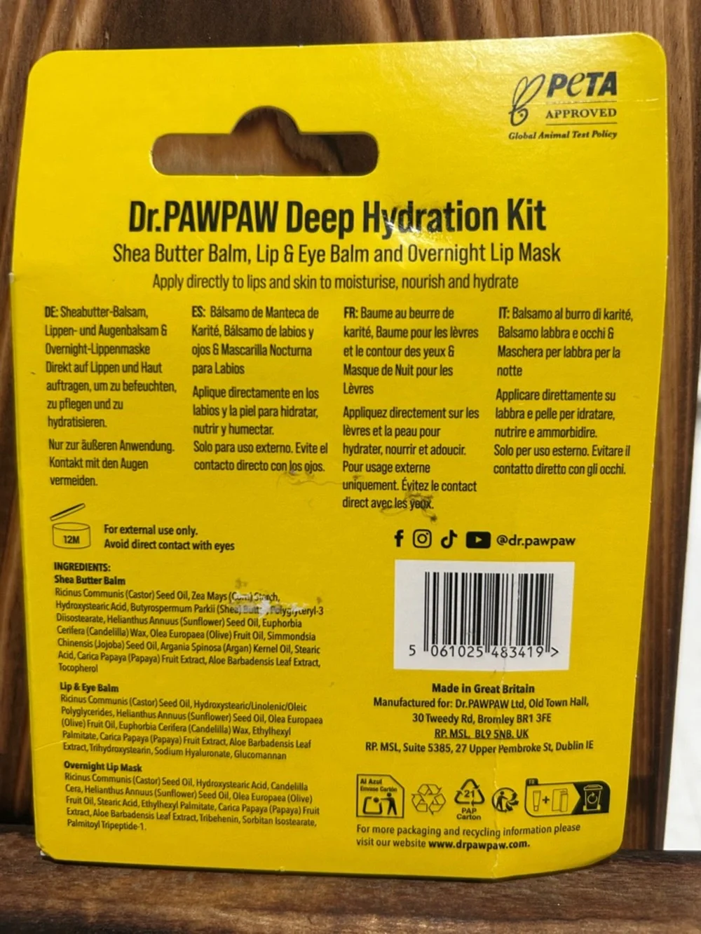 Pixi Blue & Light Green Clarifying Tonic with Dr. PawPaw Yellow Lip Care Kit